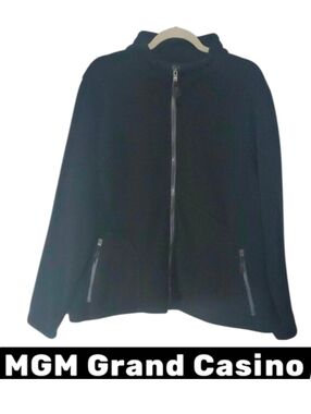 MGM Grand Detroit logo North End jacket women's size xl black fleece zip pockets